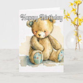 Ponding Little Teddy Bear Kaart