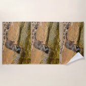 **"Pondside Feest: een otter en zijn vangst"** Strandlaken (Voorkant)