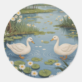 Pondside Tranquility Ronde Sticker