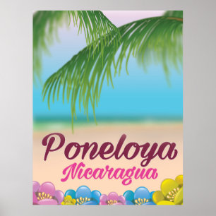 Poneloya Nicaragua strand reisposter Poster