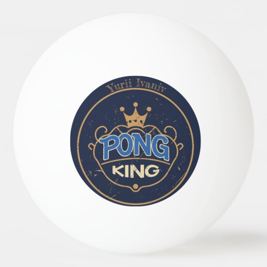 Pong King Blue Pingpongbal (Voorkant)