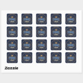 Pong King Blue Vierkante Sticker (Vel)
