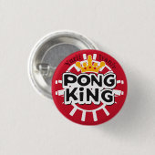 Pong King Red Ronde Button 3,2 Cm (Voorkant /achterkant)