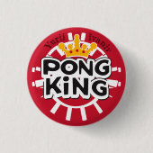 Pong King Red Ronde Button 3,2 Cm (Voorkant)