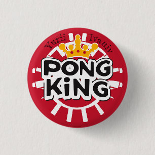 Pong King Red Ronde Button 3,2 Cm