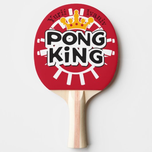 Pong King Red Tafeltennisbatje (Voorkant)