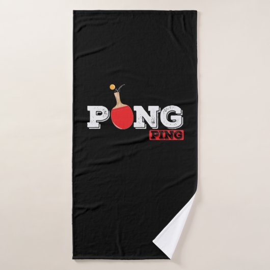 Pong Ping Spieler Tischtenniskelle mit Ball Badhanddoek (Badhanddoek)