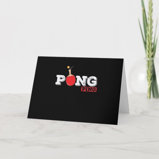 Pong Ping Spieler Tischtenniskelle mit Ball Kaart (Voorkant)