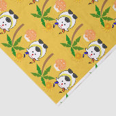 Pongal Pot, Koe en boom Tissuepapier (Detail)