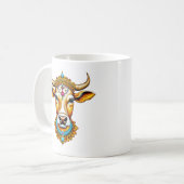 Pongal Versierde Koe Koffiemok (Voorkant links)