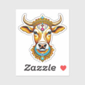 Pongal Versierde Koe Sticker (Vel)
