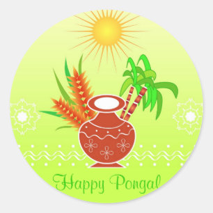 Pongal - Zuid-Indisch festival Ronde Sticker