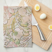 Ponies Abstract Pattern Alphonse Mucha Theedoek (Quarter Fold)