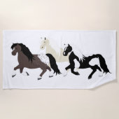 Ponies Beach Towel Strandlaken (Voorkant)