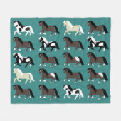 Ponies Fleece Blanket Deken (Voorkant (Horizontaal))