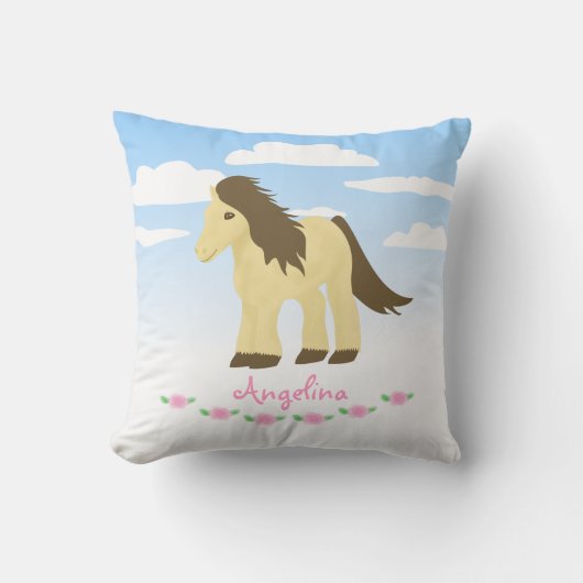 Ponies n Rozen Pillow - Pony Neursery/Bedroom Them Kussen (Voorkant)
