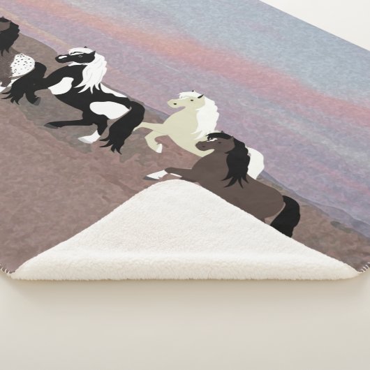 Ponies Sherpa Blanket Sherpa Deken (3/4)