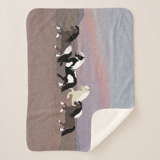 Ponies Sherpa Blanket Sherpa Deken (Voorkant)