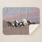 Ponies Sherpa Blanket Sherpa Deken (Voorkant (horizontaal))