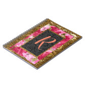 Poniste Floral Old Book Style Monogram Notitieboek (Linkerzijde)
