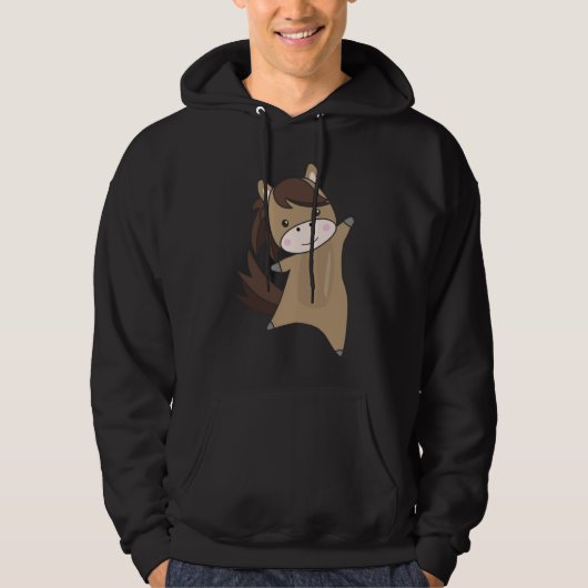 Ponny Rider Cute Animals Brown Hoodie (Voorkant)
