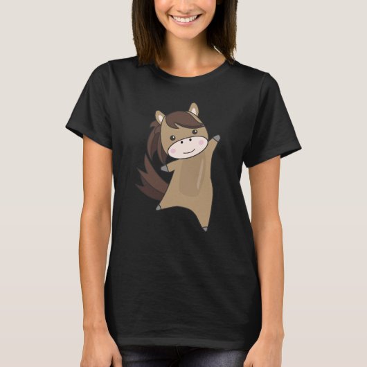 Ponny Rider Cute Animals Brown T-shirt (Voorkant)