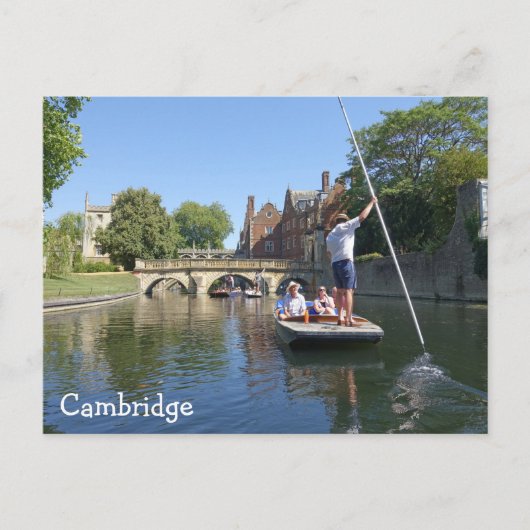 ponsen op de rivier de Cam in Cambridge Briefkaart (Voorkant)