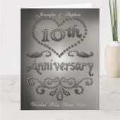 Ponskaart 10-jarig huwelijksjubileum met gestanst kaart (Voorkant)
