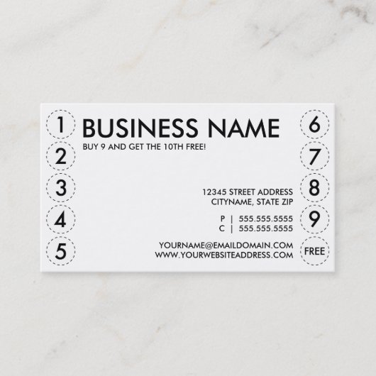 ponskaart klantenkaartje (Voorkant)