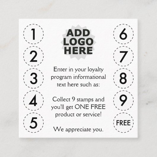 ponskaart klantenkaartje (Voorkant)