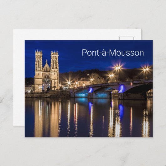 Pont a Mousson Panorama met Moselle Souvenir Feestdagenkaart (Voorkant / Achterkant)