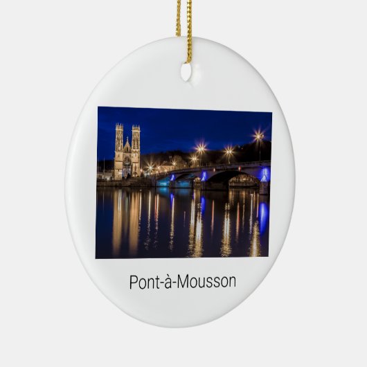 Pont a Mousson Panorama met Moselle Souvenir Keramisch Ornament (Rechts)