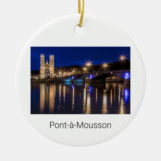 Pont a Mousson Panorama met Moselle Souvenir Keramisch Ornament (Voorkant)