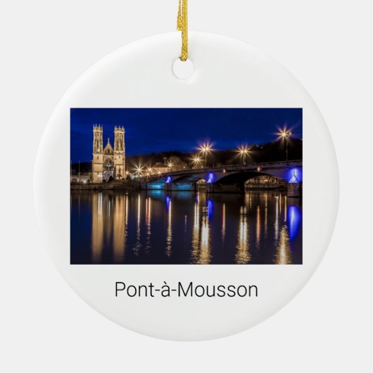Pont a Mousson Panorama met Moselle Souvenir Keramisch Ornament (Achterkant)