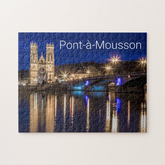 Pont a Mousson Panorama met Moselle Souvenir Legpuzzel (Horizontaal)
