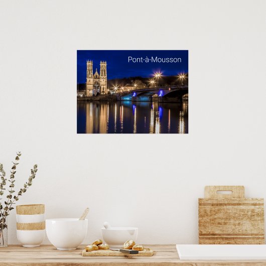 Pont a Mousson Panorama met Moselle Souvenir Poster (Keuken)