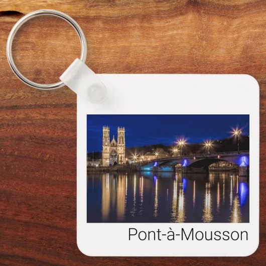 Pont a Mousson Panorama met Moselle Souvenir Sleutelhanger (Voorkant)