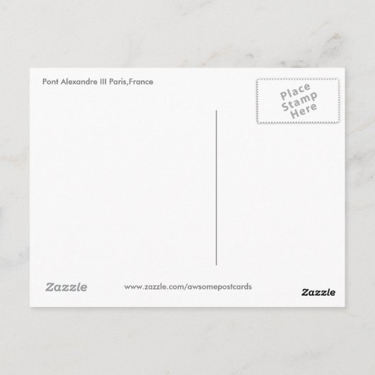 Pont Alexander III Briefkaart Parijs (Achterkant)