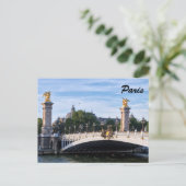 Pont Alexandre III aan de Seine River - Parijs, Fr Briefkaart (Staand voorkant)