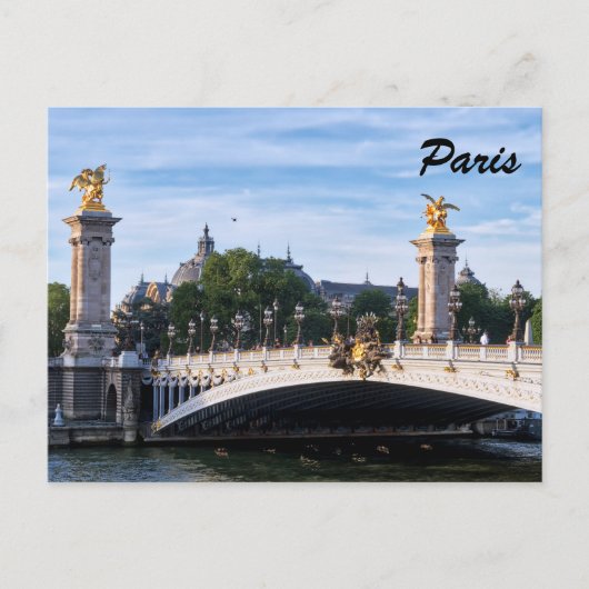 Pont Alexandre III aan de Seine River - Parijs, Fr Briefkaart (Voorkant)