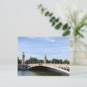 Pont Alexandre III aan de Seine River - Parijs, Fr Briefkaart (Staand voorkant)