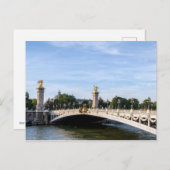 Pont Alexandre III aan de Seine River - Parijs, Fr Briefkaart (Voorkant / Achterkant)