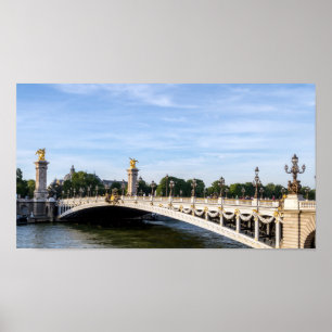 Pont Alexandre III aan de Seine River - Parijs, Fr Poster