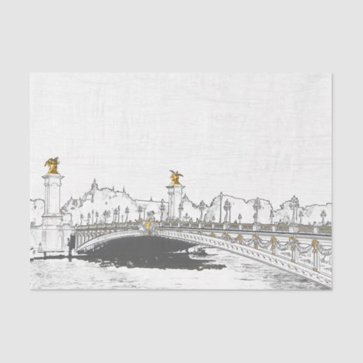 Pont Alexandre III aan de Seine River - Parijs Fra Tissuepapier (Voorkant)