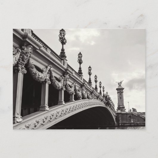 Pont Alexandre III Black en White Paris Briefkaart (Voorkant)