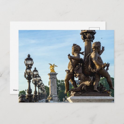 Pont Alexandre III-brug - Parijs, Frankrijk Briefkaart (Voorkant / Achterkant)