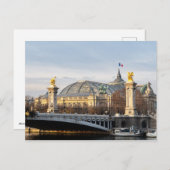 Pont Alexandre III en Grand Palais in het gouden u Briefkaart (Voorkant / Achterkant)