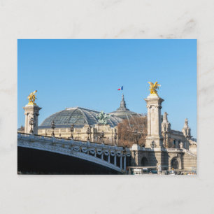 Pont Alexandre III en Grand Palais op een zonnige  Briefkaart