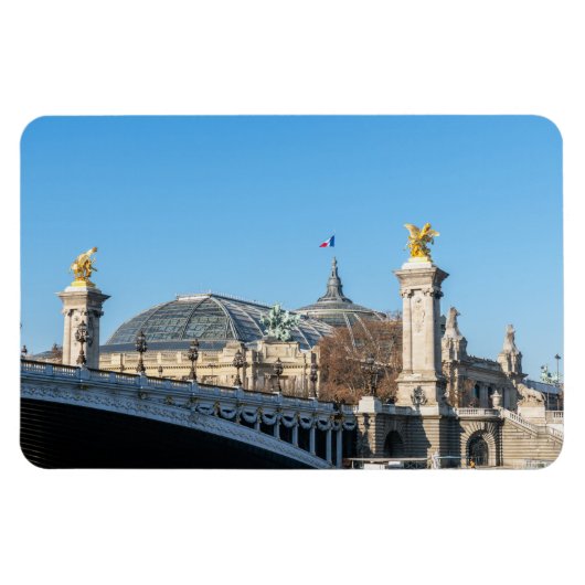 Pont Alexandre III en Grand Palais op een zonnige  Magneet (Horizontaal)
