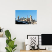 Pont Alexandre III en Grand Palais op een zonnige  Poster (Thuiskantoor)